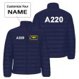 A220 Flat Text Designed Padded Jackets For Discount