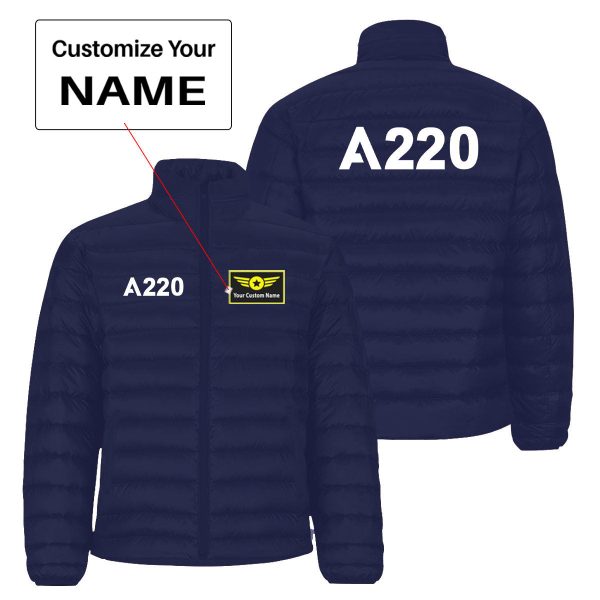 A220 Flat Text Designed Padded Jackets For Discount