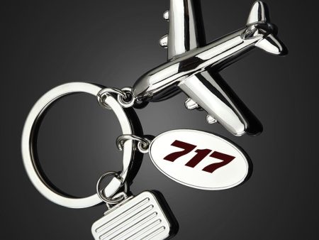 717 Flat Text Designed Suitcase Airplane Key Chains on Sale