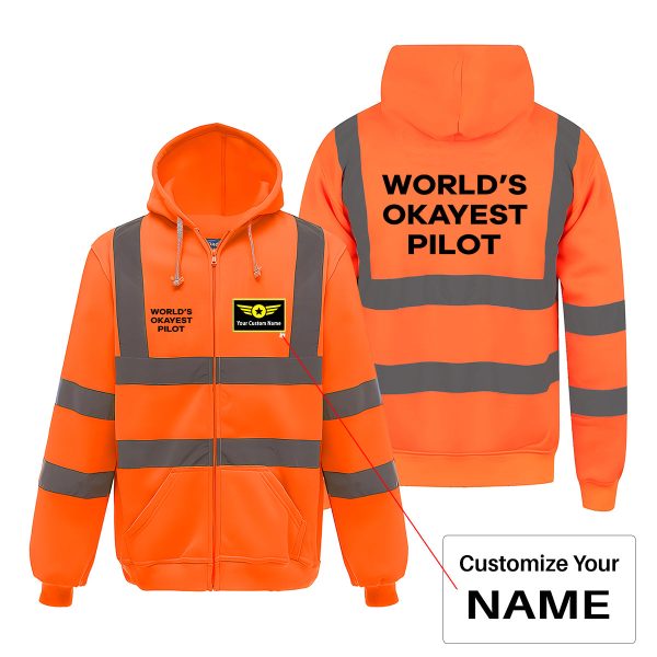 World s Okayest Pilot Designed Reflective Zipped Hoodies Hot on Sale