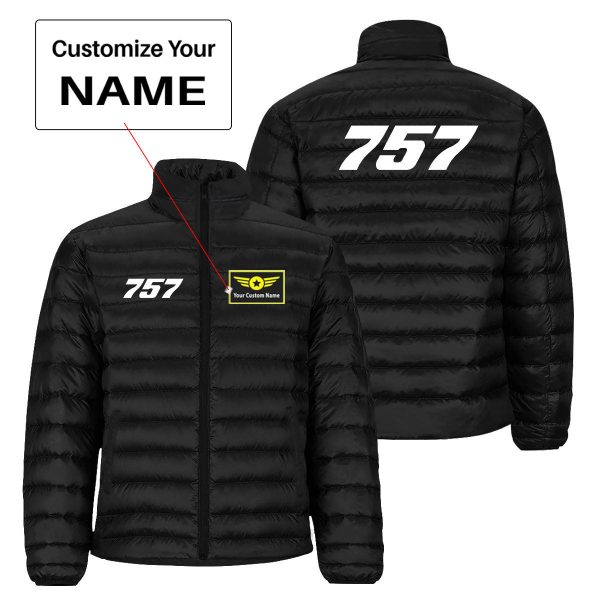 757 Flat Text Designed Padded Jackets Online