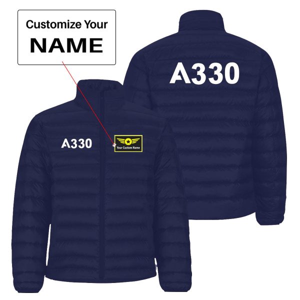 A330 Flat Text Designed Padded Jackets Fashion