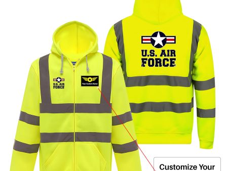 US Air Force Designed Reflective Zipped Hoodies Hot on Sale