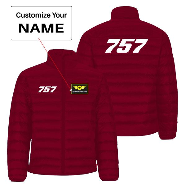 757 Flat Text Designed Padded Jackets Online