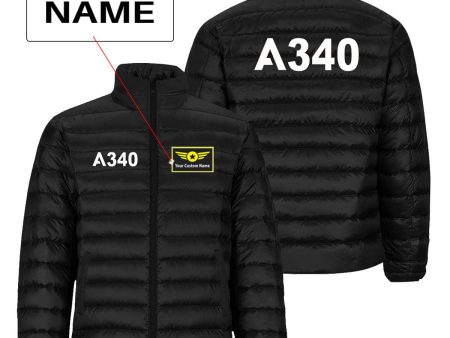 A340 Flat Text Designed Padded Jackets Sale