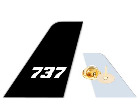 737 Flat Text Designed Tail Shape Badges & Pins Supply