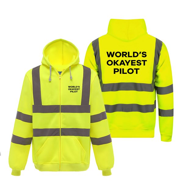 World s Okayest Pilot Designed Reflective Zipped Hoodies Hot on Sale