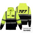 727 Flat Text Designed Reflective Zipped Hoodies Supply