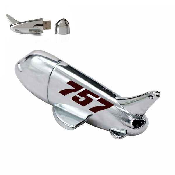 757 Flat Text Designed Airplane Shape USB Drives Online