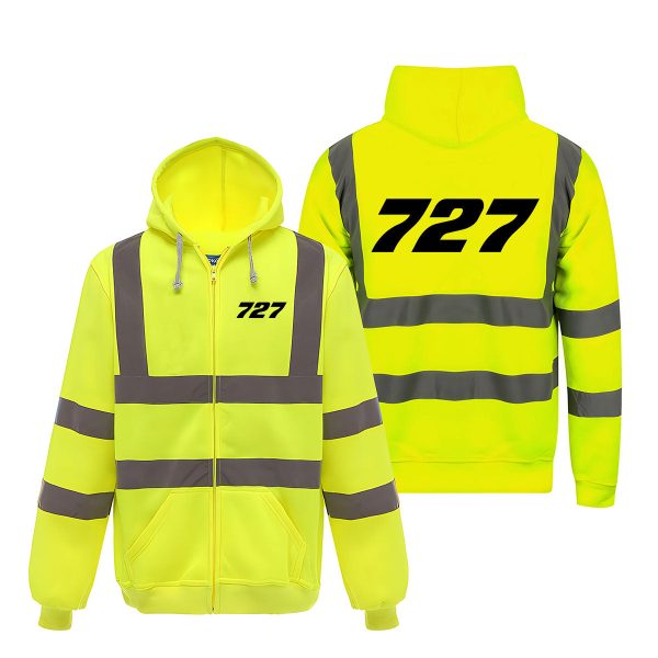 727 Flat Text Designed Reflective Zipped Hoodies Supply