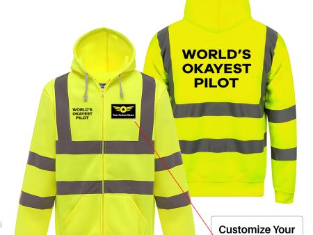 World s Okayest Pilot Designed Reflective Zipped Hoodies Hot on Sale