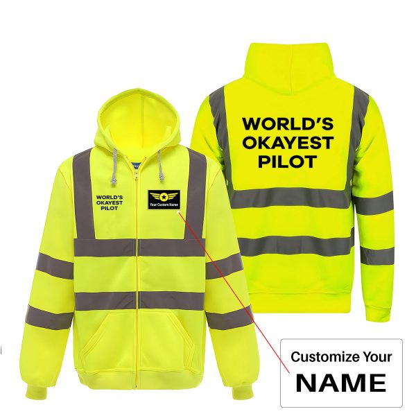 World s Okayest Pilot Designed Reflective Zipped Hoodies Hot on Sale