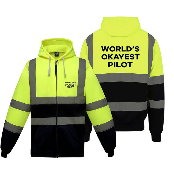 World s Okayest Pilot Designed Reflective Zipped Hoodies Hot on Sale