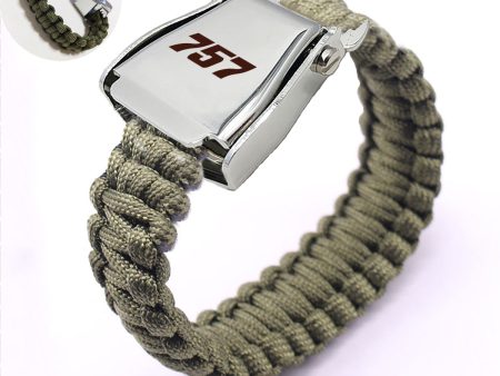 757 Flat Text Design Airplane Seat Belt Bracelet Sale