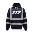 717 Flat Text Designed Reflective Hoodies For Discount