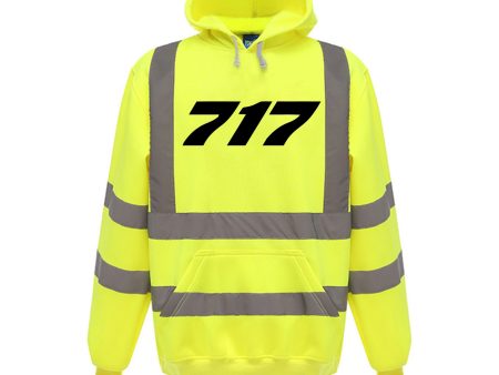 717 Flat Text Designed Reflective Hoodies For Discount