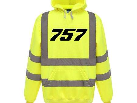 757 Flat Text Designed Reflective Hoodies For Discount