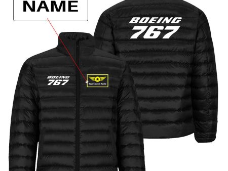 Boeing 767 & Text Designed Padded Jackets Online