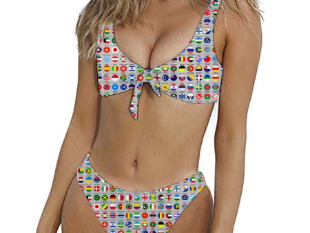 220 World s Flags Designed Women Sexy Bikini Set Swimsuit Discount