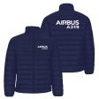 Airbus A319 & Text Designed Padded Jackets For Cheap