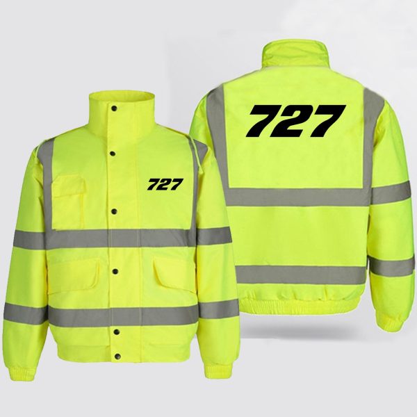 727 Flat Text Designed Reflective Winter Jackets Cheap