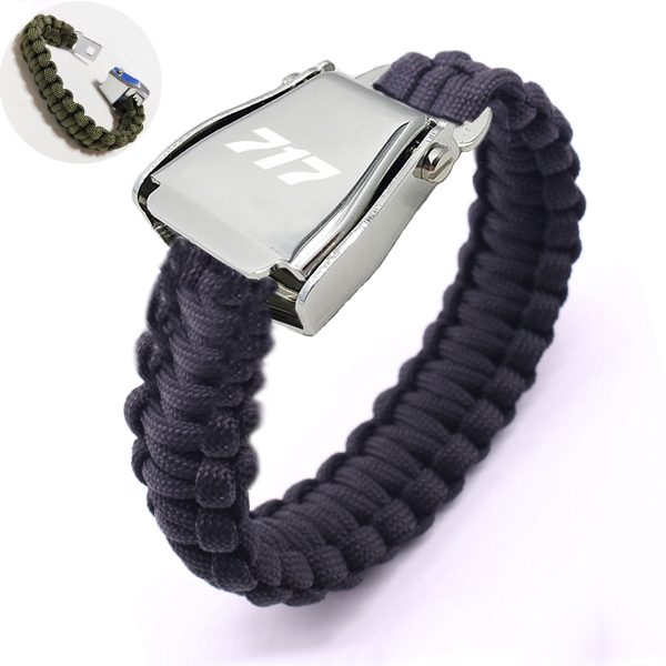 717 Flat Text Design Airplane Seat Belt Bracelet For Cheap